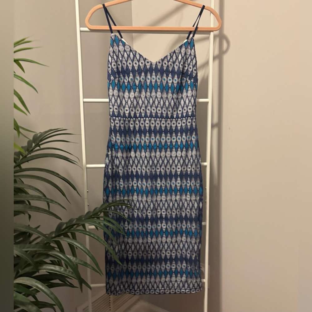 Guess Blue and White Crochet Slip Dress - Picture 1 of 11
